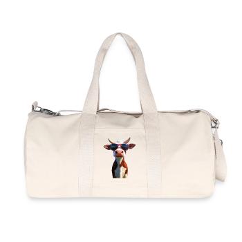 Kuh Bauer Rind Milch Vegan Kalb Cow Bauernhof Kühe - Recycelte Canvas-Sporttasche von Stanley/Stella - Naturweiß - Vorne