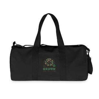 Grown with Purpose – Sustainable Message Design - Recycled Canvas Sports Bag by Stanley/Stella - black - Front