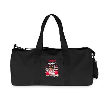 Valentine's Day Cat Cat Mom Cat Lover Fun - Recycled Canvas Sports Bag by Stanley/Stella - black - Front