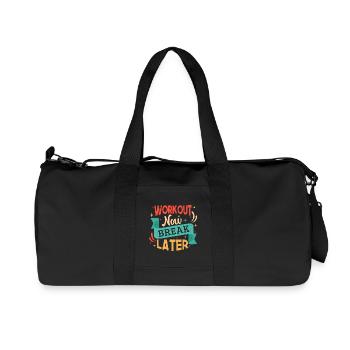 Fitness Motivation Bodybuilder Workout Now Break - Recycled Canvas Sports Bag by Stanley/Stella - black - Front