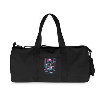 Cyberpunk Neon Tiger Futuristic Design - Recycled Canvas Sports Bag by Stanley/Stella - black - Front