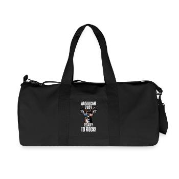 4th of July Stag Patriotic Outfit USA Flag - Recycled Canvas Sports Bag by Stanley/Stella - black - Front