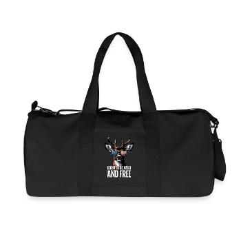 4th of July Stag Patriotic Outfit USA Flag - Recycled Canvas Sports Bag by Stanley/Stella - black - Front