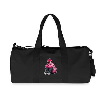 Fashionable Fashion Rooster in Pink Feather Chicken Jacket - Recycled Canvas Sports Bag by Stanley/Stella - black - Front