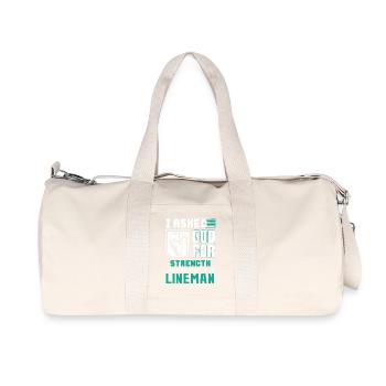 Lineman God Sent Me My Lineman - Recycled Canvas Sports Bag by Stanley/Stella - natural - Front