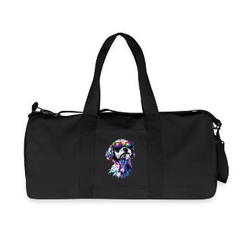 Maltese Little Maltese Dog Love Sweet Maltese - Recycled Canvas Sports Bag by Stanley/Stella - black - Front