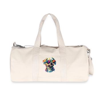 Maltese Little Maltese Dog Love Sweet Maltese - Recycled Canvas Sports Bag by Stanley/Stella - natural - Front