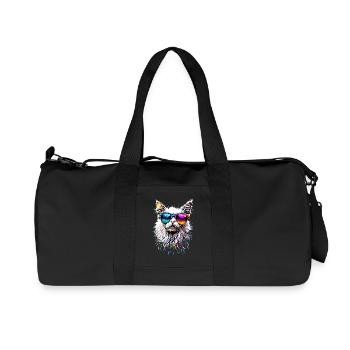 Chat Angora Blanc Chat Angora Chats Angora Mignons - Sac de sport en toile recyclée Stanley/Stella - noir - Devant