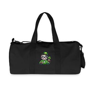 Süßes Faultier St. Patrick's Klee Glücksklee - Recycelte Canvas-Sporttasche von Stanley/Stella - Schwarz - Vorne