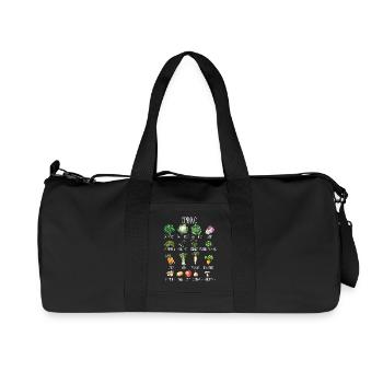 Janvier Collage de fruits et légumes de saison - Sac de sport en toile recyclée Stanley/Stella - noir - Devant