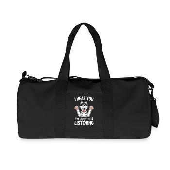 Siberian Husky Spruch Siberian Huskies Geschenk - Recycelte Canvas-Sporttasche von Stanley/Stella - Schwarz - Vorne