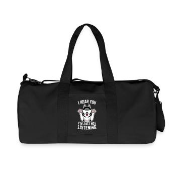 Siberian Husky Spruch Siberian Huskies Geschenk - Recycelte Canvas-Sporttasche von Stanley/Stella - Schwarz - Vorne