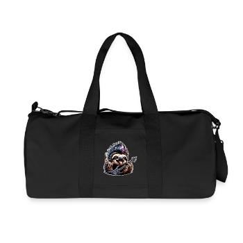 Sloth Rock and Roll Guitarist - Recycled Canvas Sports Bag by Stanley/Stella - black - Front