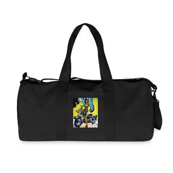 Retro Pin-Up Girl mit Motorrad Design - Recycelte Canvas-Sporttasche von Stanley/Stella - Schwarz - Vorne