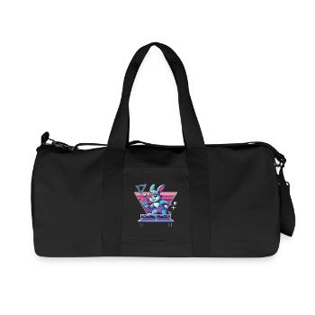 Vaporwave Lapin de Tennis de Table Sinthwave Retro - Sac de sport en toile recyclée Stanley/Stella - noir - Devant