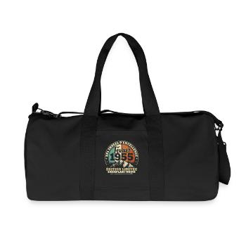 Vintage Février 1955 Vintage Cadeau Anniversaire - Sac de sport en toile recyclée Stanley/Stella - noir - Devant