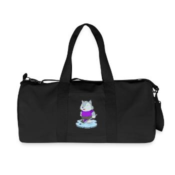 Bâtons de hockey sur glace Wolf - Sac de sport en toile recyclée Stanley/Stella - noir - Devant