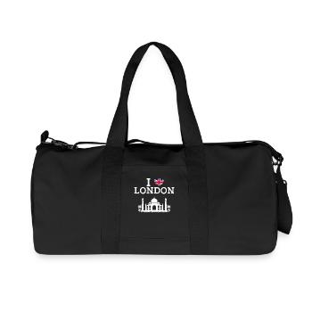 I Love London Taj Mahal Cool Paris France Flag - Recycled Canvas Sports Bag by Stanley/Stella - black - Front