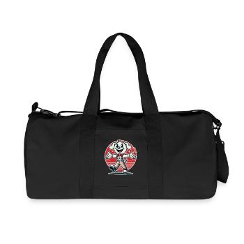 Lustiger Cartoon Hund mit fröhlicher Begrüßung - Recycelte Canvas-Sporttasche von Stanley/Stella - Schwarz - Vorne