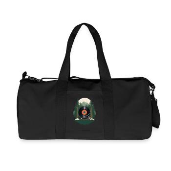 Musique Rétro Streetwear Platine Paysage - Sac de sport en toile recyclée Stanley/Stella - noir - Devant