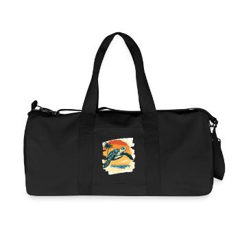 Tortue de mer rétro - Sac de sport en toile recyclée Stanley/Stella - noir - Devant