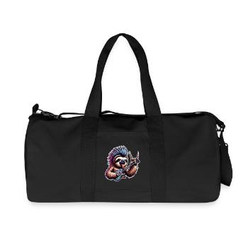 Sloth Rock and Roll Guitarist - Recycled Canvas Sports Bag by Stanley/Stella - black - Front