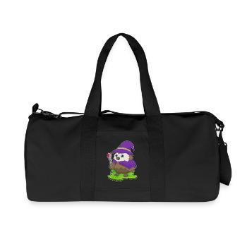 Hibou Halloween Sorcière - Sac de sport en toile recyclée Stanley/Stella - noir - Devant