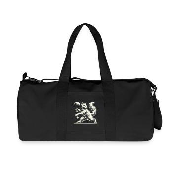 Cute cat playing table tennis with charm - Recycled Canvas Sports Bag by Stanley/Stella - black - Front