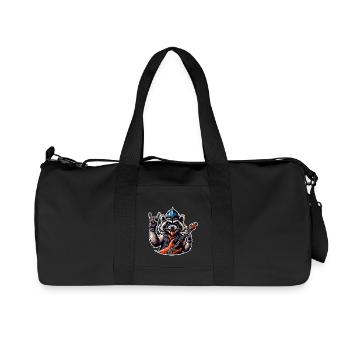 Raccoon Guitariste de rock and roll - Sac de sport en toile recyclée Stanley/Stella - noir - Devant