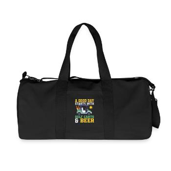 A Good Day Starts With Golf Carts & Beer Golfer Ho - Recycelte Canvas-Sporttasche von Stanley/Stella - Schwarz - Vorne