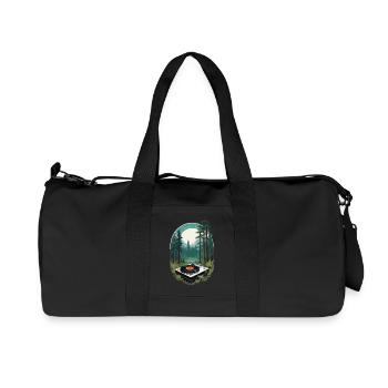 Music Streetwear Outfit Nature Vinyl Turntable - Recycled Canvas Sports Bag by Stanley/Stella - black - Front