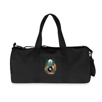 Platine vinyle vintage Musique Rétro Streetwear - Sac de sport en toile recyclée Stanley/Stella - noir - Devant