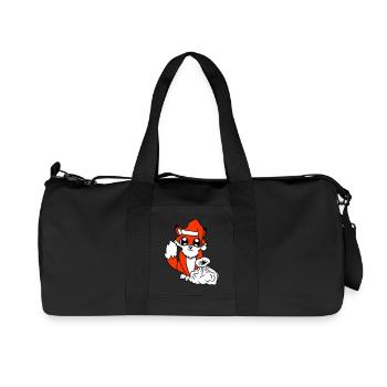 Renard roux Père Noël Cadeau de Noël - Sac de sport en toile recyclée Stanley/Stella - noir - Devant