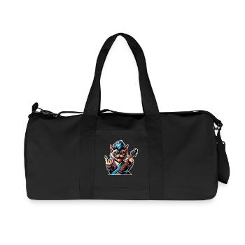 Cat Rock and Roll Guitarist - Recycled Canvas Sports Bag by Stanley/Stella - black - Front