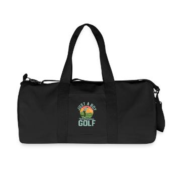 Just A Boy Who Loves Golf Hobby Golfer - Recycelte Canvas-Sporttasche von Stanley/Stella - Schwarz - Vorne
