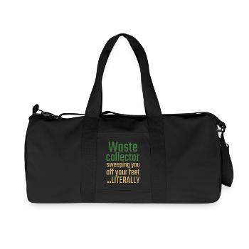Waste collector Valentine's Day Sweeping you - Recycled Canvas Sports Bag by Stanley/Stella - black - Front