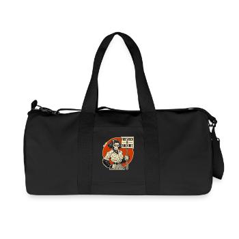 Gorille avec un bouclier : la liberté d’expression vendue - Sac de sport en toile recyclée Stanley/Stella - noir - Devant