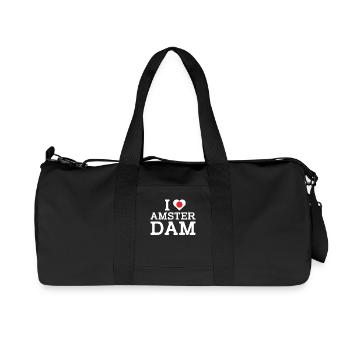 J’aime Amsterdam Japon Coeur Drapeau Amoureux Pays-Bas - Sac de sport en toile recyclée Stanley/Stella - noir - Devant