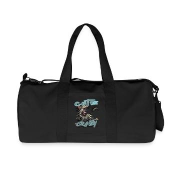 Cute but Crazy Zebra Comic Style Funny Motif - Recycled Canvas Sports Bag by Stanley/Stella - black - Front