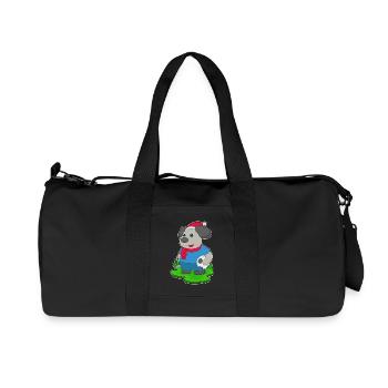 Chien Noël Football - Sac de sport en toile recyclée Stanley/Stella - noir - Devant