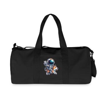 Astronaut Hund - Recycelte Canvas-Sporttasche von Stanley/Stella - Schwarz - Vorne