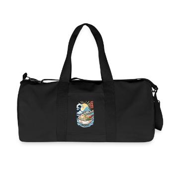 Ramen Nudeln Ukiyo-E Japanisches Retro Streetwear - Recycelte Canvas-Sporttasche von Stanley/Stella - Schwarz - Vorne