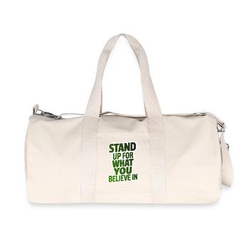 STAND UP FOR WHAT YOU BELIEVE IN - Recycled Canvas Sports Bag by Stanley/Stella - natural - Front