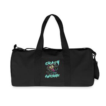 Style de bande dessinée de chat fou mais génial - Sac de sport en toile recyclée Stanley/Stella - noir - Devant