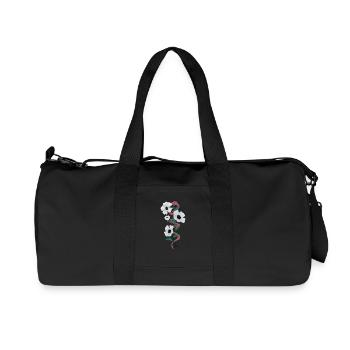 Snake and white flowers illustration serpent and - Recycled Canvas Sports Bag by Stanley/Stella - black - Front