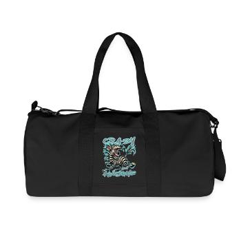 Crazy but Awesome Zebra Comic Stil - Recycelte Canvas-Sporttasche von Stanley/Stella - Schwarz - Vorne