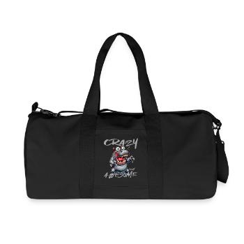 Crazy but Awesome Nilpferd Comic Stil - Recycelte Canvas-Sporttasche von Stanley/Stella - Schwarz - Vorne