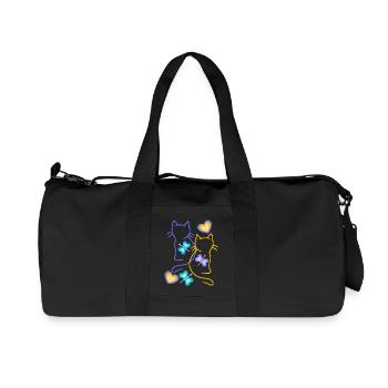Chats, Chat, Printemps, Papillons, Enfants, Enfant - Sac de sport en toile recyclée Stanley/Stella - noir - Devant