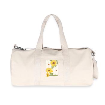Boho Wildblumen mit Sonnenblumen und Gänseblümchen - Recycelte Canvas-Sporttasche von Stanley/Stella - Naturweiß - Vorne