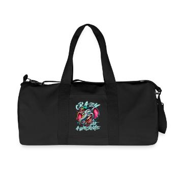 Crazy but Awesome Elefant Comic Stil - Recycelte Canvas-Sporttasche von Stanley/Stella - Schwarz - Vorne